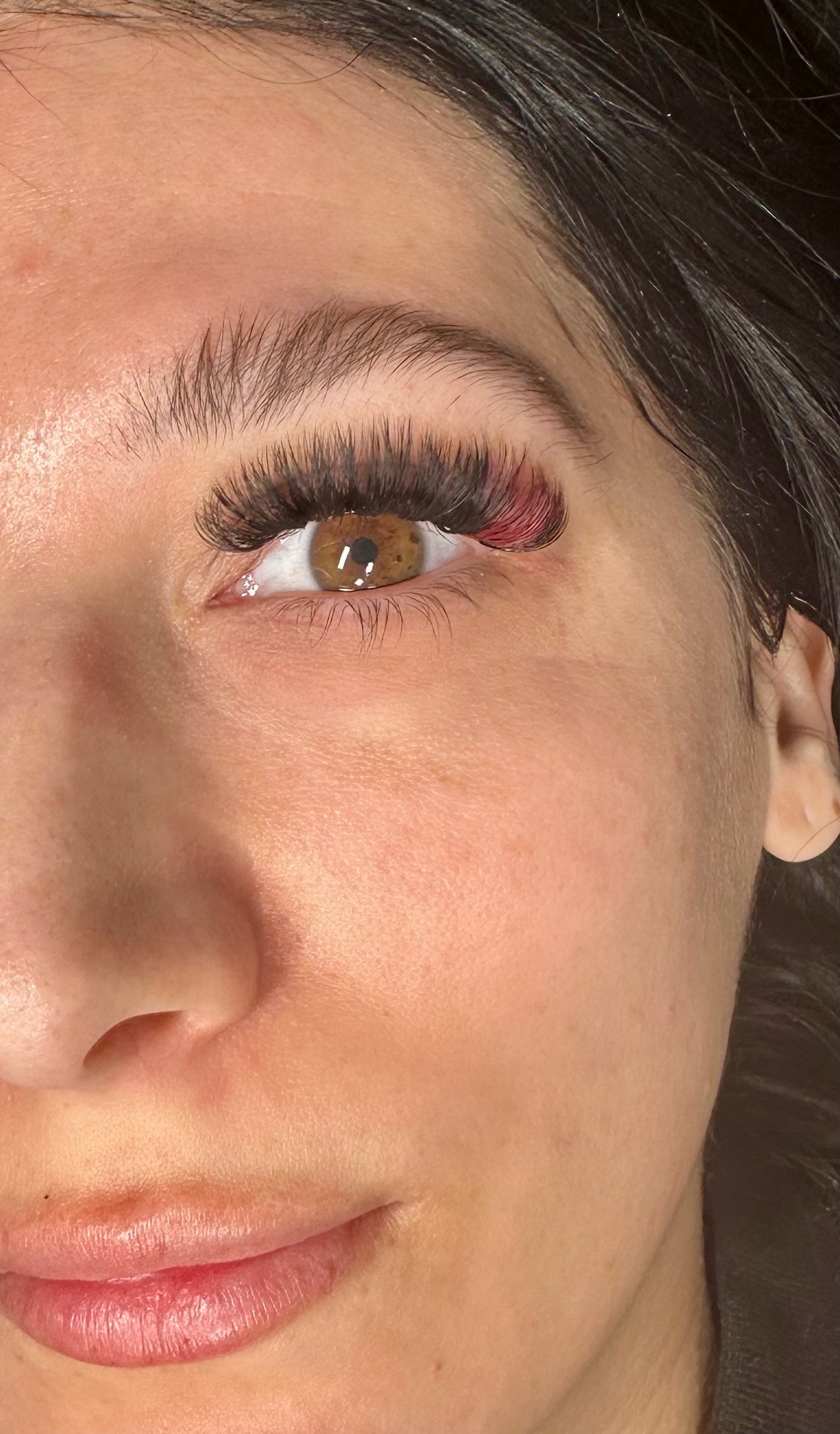 Close-up of an eye with lash extensions